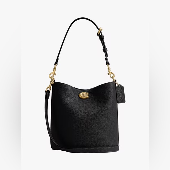 Coach Willow Bucket Bag in Black Leather with Gold Hardware - Picture 1 of 9